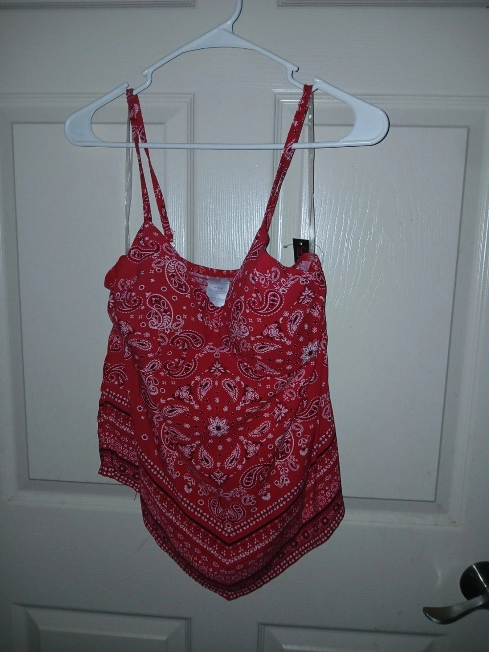 Red Bandana Spaghetti Strap Cami Top
